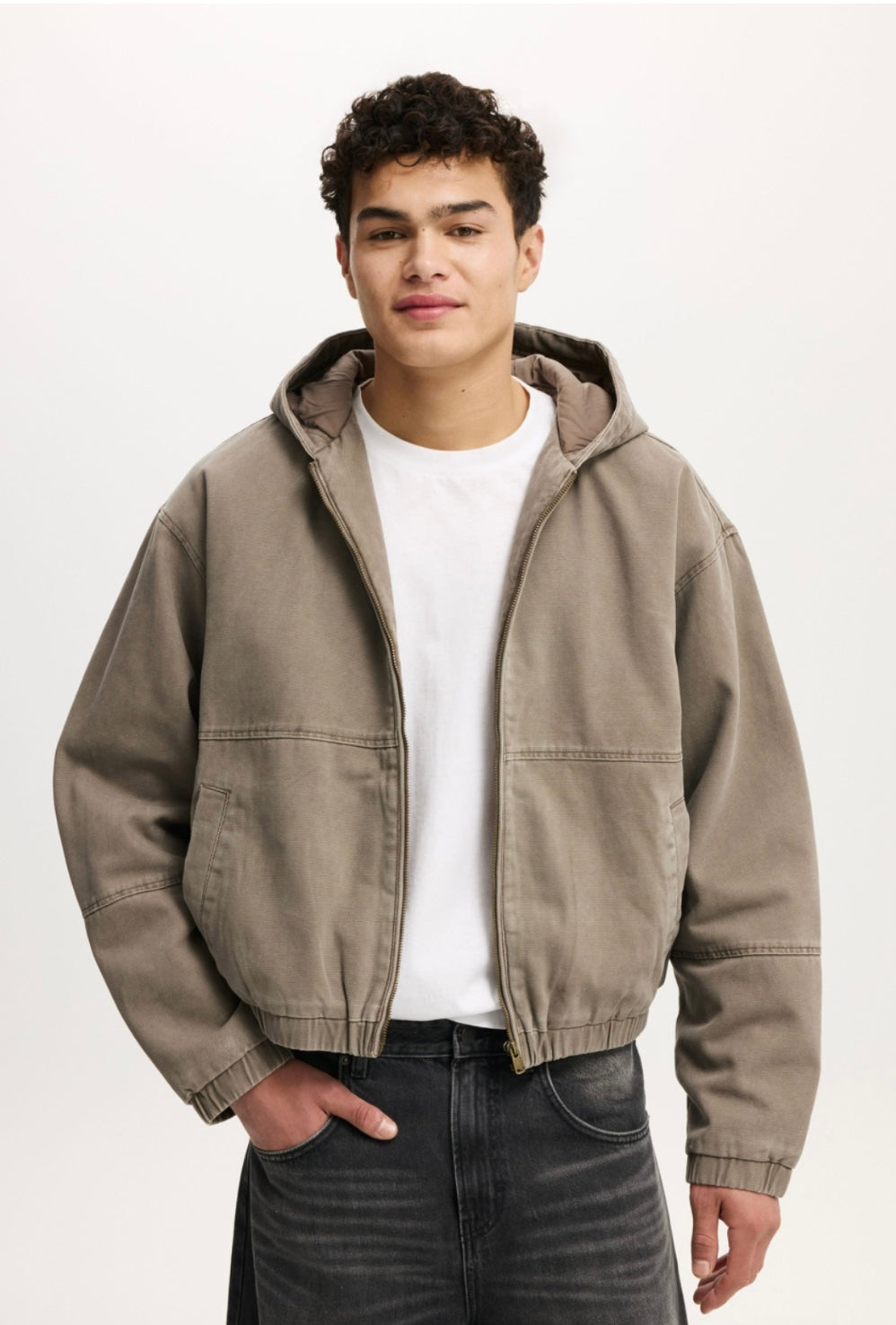 Cropped Hooded Bomber