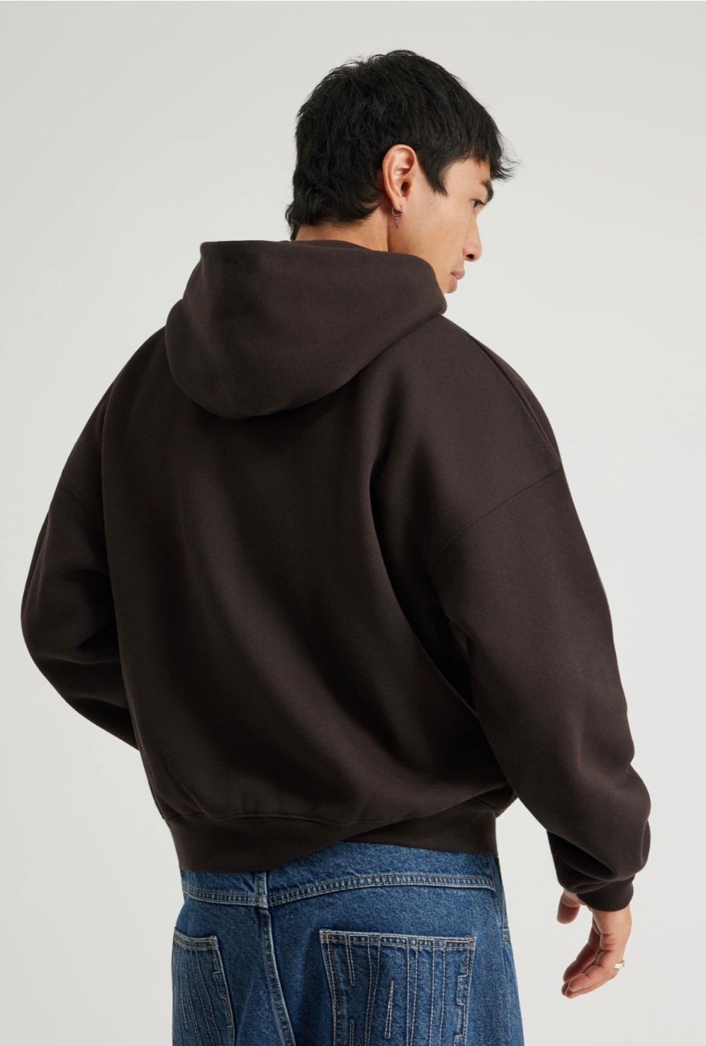 Half Half Zip Thru Hoodie