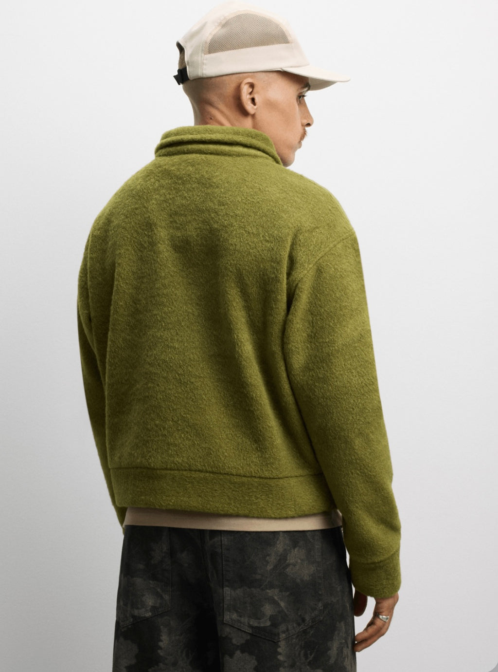 Green Teddy Fur Rugby Top