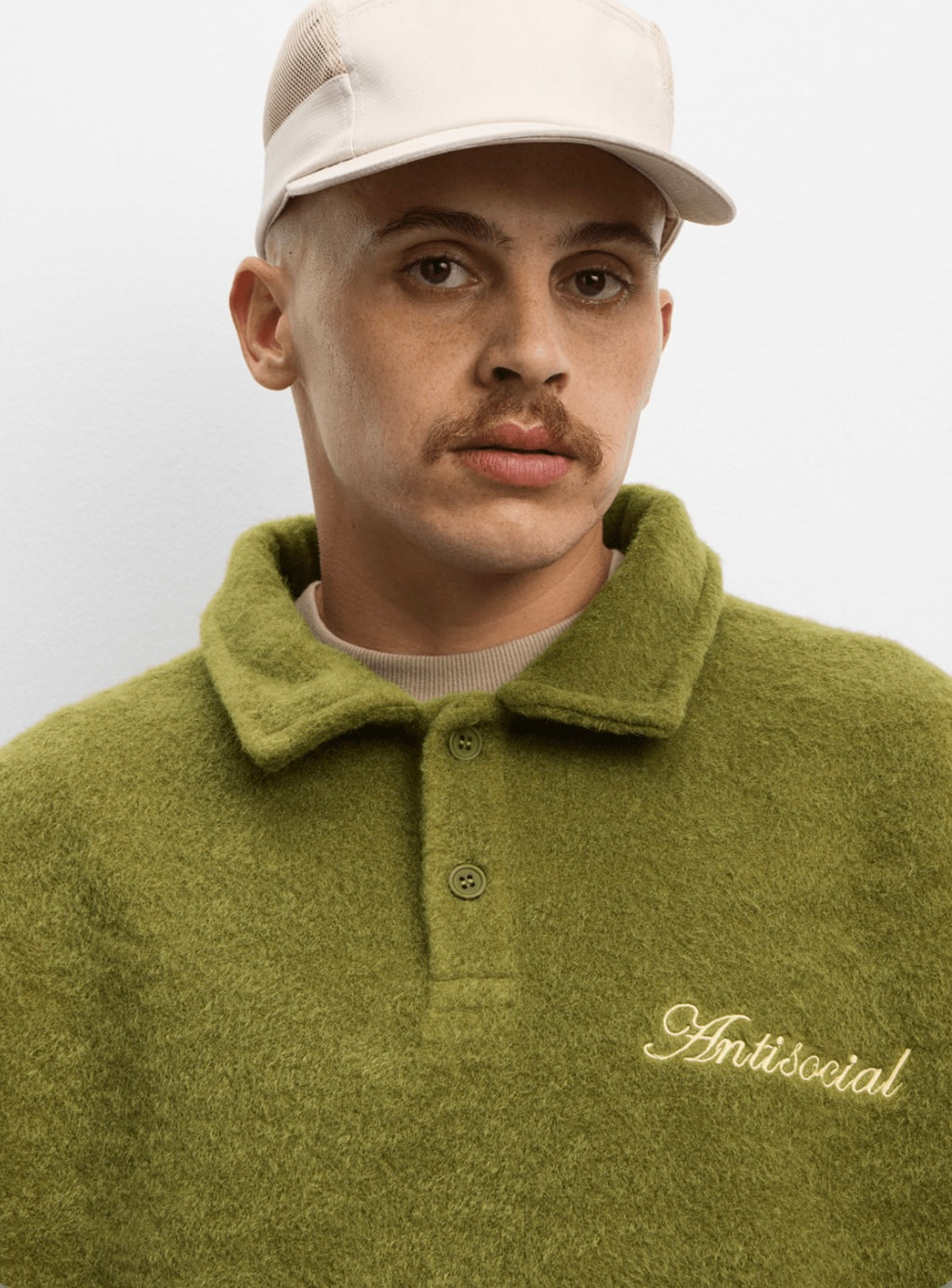 Green Teddy Fur Rugby Top