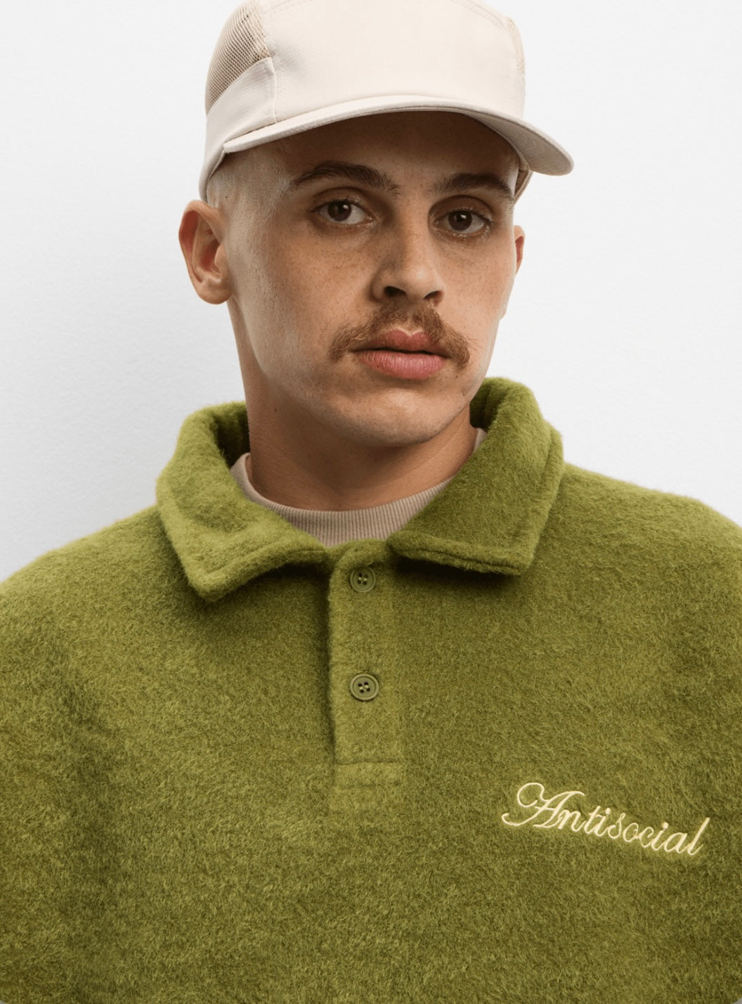 Green Teddy Fur Rugby Top